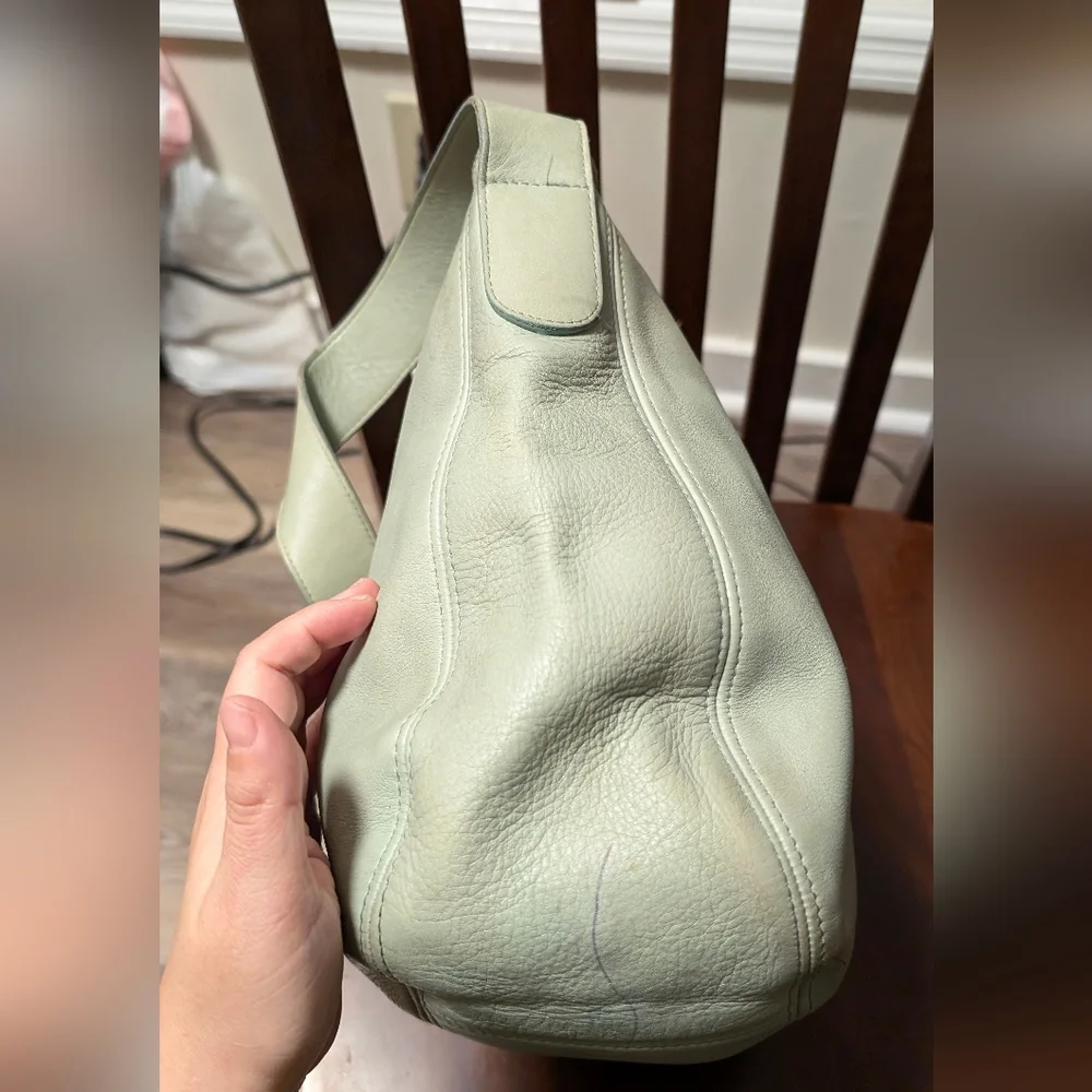 Vintage Coach leather soho zip boho shoulder bag aqua green M6H-4161,made in USA - Picture 6 of 16